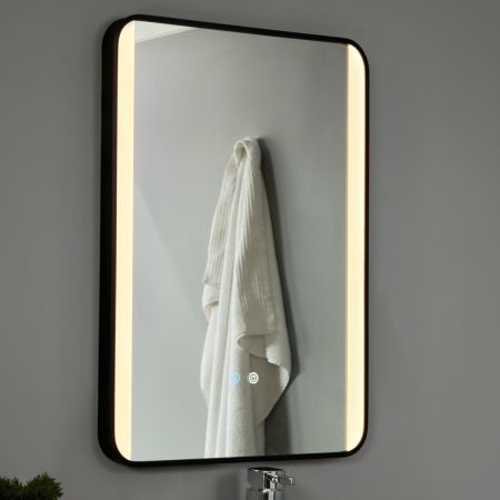 Forum Spa Lori SPA-44482 CCT LED Rect Framed Mirror MBLK Motion/Demist