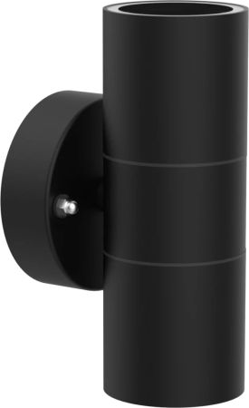 Kosnic Swimley Twin 7W GU10 Grade 304 Up/Down Wall Light Circular Base Black | SWIC/GU10-BLK