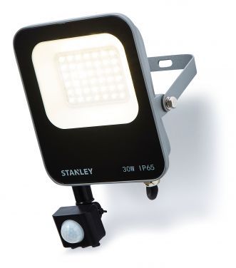 Stanley Led Floodlight, 3300 Lumens. 30w, Black/anthracite With Pir SXLS38694E