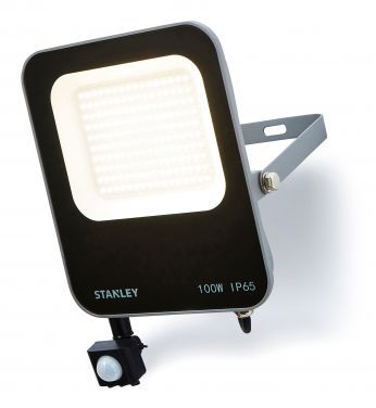 Stanley Led Floodlight, 11000 Lumens. 100w, Black/anthracite With Pir SXLS38696E
