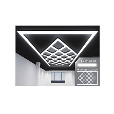 Ener-J T307 588W Designer Car Showroom Ceiling Lights with Frame (19 Diamonds and border)
