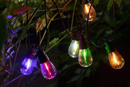 Ener-J Solar Powered RGB Colour Changing 10m Festoon String Lights | T474