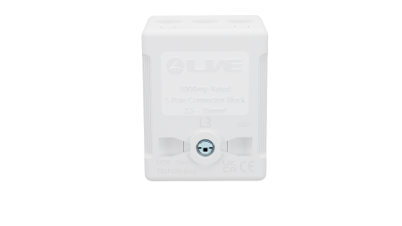 Live Electrical 5 Way Single Pole 100A 230V AC Distribution Terminal Blocks Grey | TB5P100-Grey
