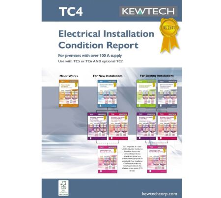 Kewtech Electrical Installation Condition Report certificate sheets | TC4