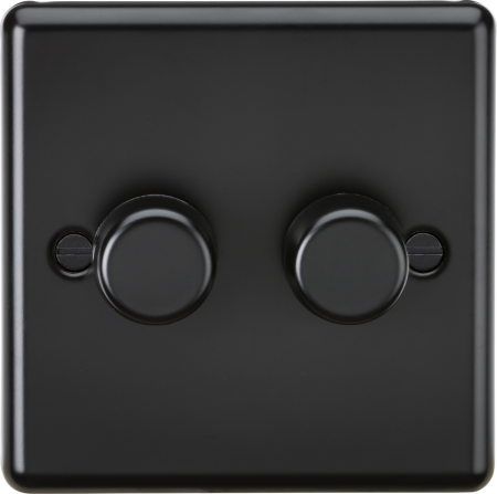 Knightsbridge 2G 2 Way 10-200w (5-150w Led) Intelligent Dimmer Matt Black | CL2192MBB