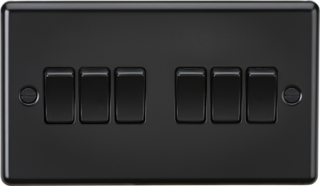 Knightsbridge 10AX 6G 2-Way Light Switch Matt Black | CL42MBB