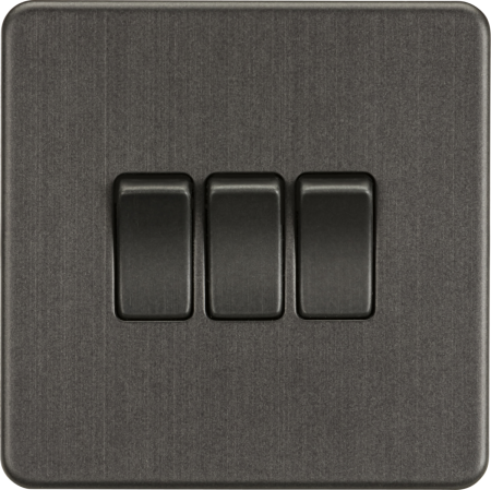 Knightsbridge Screwless Smoked Bronze 10ax 3g 2-way Switch Sf4000sb