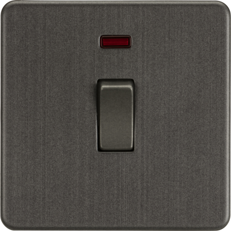 Knightsbridge Screwless Smoked Bronze 20a 1g Dp Switch With Neon Sf8341nsb