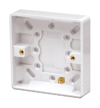 Click Curva CCA080 1 Gang 16mm Deep Pattress Box with Earth Term