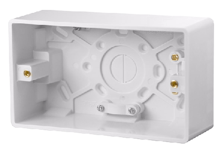 Click Curva CCA086 2 Gang 47mm Deep Pattress Box with Earth Term