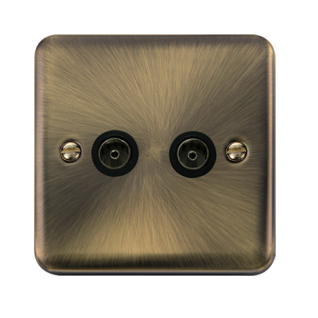 Click Deco Plus Single Non-isolated Twin Coaxial Socket Dpab066bk