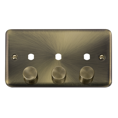 Click Deco Plus 3 Gang Empty Dimmer Plate & Knobs Dpab153pl