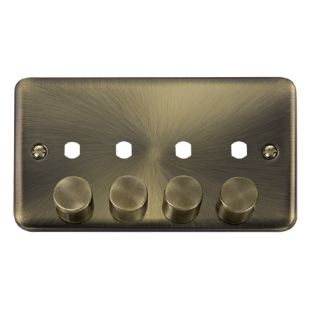 Click Deco Plus 4 Gang Empty Dimmer Plate & Knobs Dpab154pl