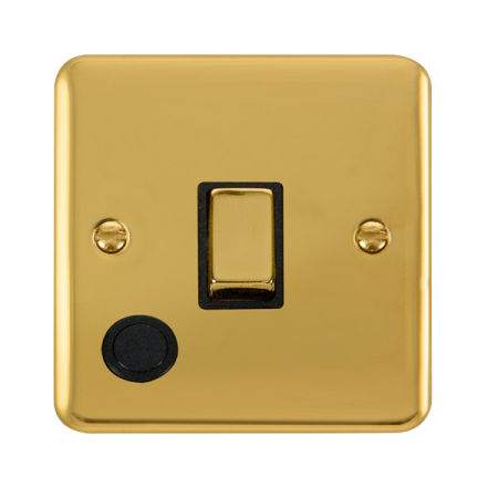 Click Deco Plus Polished Brass 20A Double Pole Switch & Flex Outlet DPBR522BK