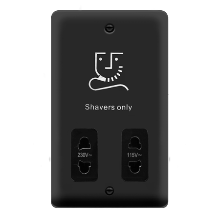 Click Deco Plus Shaver Socket Matt Black | DPMB100BK