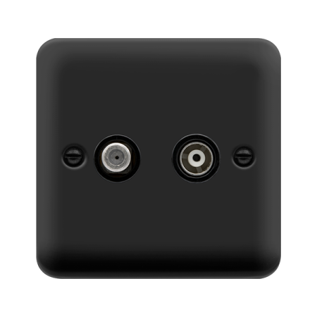 Click Deco Plus Satellite And Coaxial Socket Matt Black | DPMB157BK