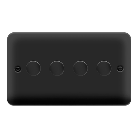 Click Deco Plus Matt Black 4 Gang 2 Way 100W LED Dimmer Switch DPMB164