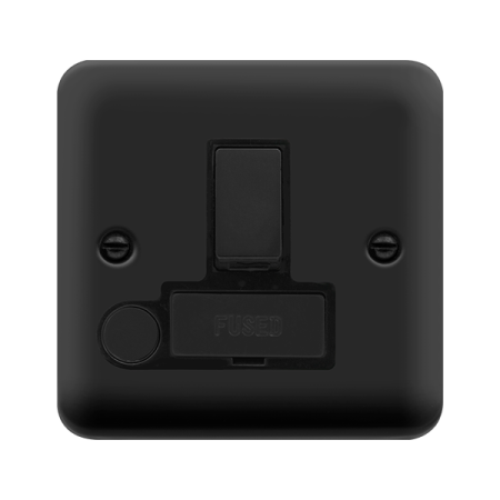Click Deco Plus Matt Black Switched Fused Spur with Flex Outlet DPMB551BK