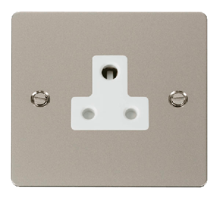 Click Define Pearl Nickel 5A Single Round Pin Socket FPPN038WH