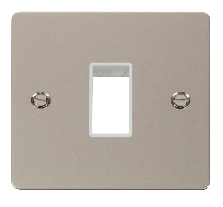 Click Define Pearl Nickel Single Plate 1 Gang Aperture FPPN401WH