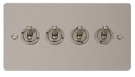 Click Define Pearl Nickel 4 Gang 2 Way Toggle Switch FPPN424