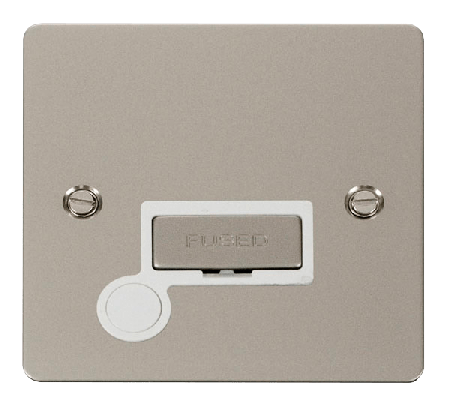 Click Define Pearl Nickel Unswitched Fused Spur with Flex Outlet FPPN550WH
