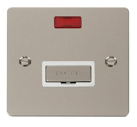 Click Define Pearl Nickel Unswitched Fused Spur with Neon FPPN753WH