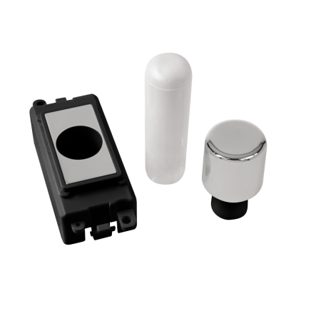 Click Grid Pro GM050BKCH 1 Module Dimmer Mounting Kit Black - Polished Chrome