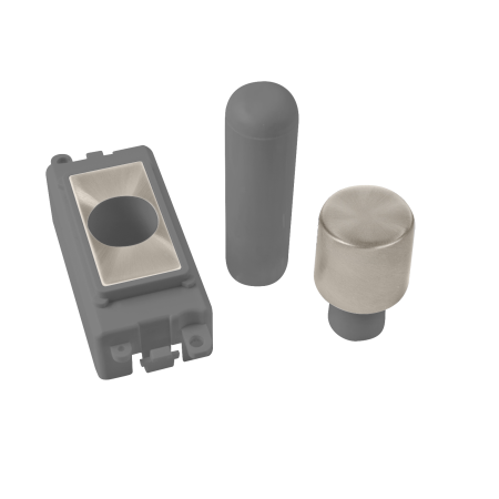 Click Grid Pro GM050GYBS 1 Module Dimmer Mounting Kit Grey - Brushed Steel
