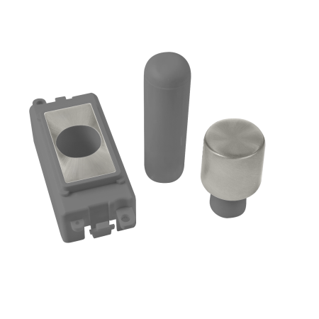 Click Grid Pro GM050GYSC 1 Module Dimmer Mounting Kit Grey - Satin Chrome