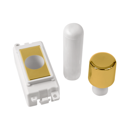 Click Grid Pro GM050PWBR 1 Module Dimmer Mounting Kit White - Polished Brass