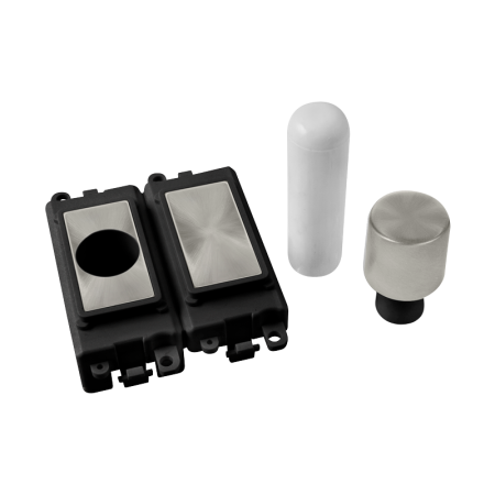Click Grid Pro GM150BKSC 2 Module Dimmer Mounting Kit Black - Satin Chrome