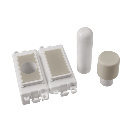 Click Grid Pro Gm150pwpn 2?module Dimmer Mounting Kit White - Pearl Nickel
