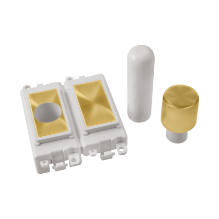 Click Grid Pro Gm150pwsb 2?module Dimmer Mounting Kit White - Satin Brass
