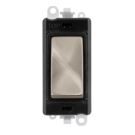 Click Grid Pro GM2001BKBS 1 Way Switch Module Black Brushed Stainless