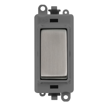 Click Grid Pro GM2001GYSS 1 Way Switch Module Grey Stainless Steel