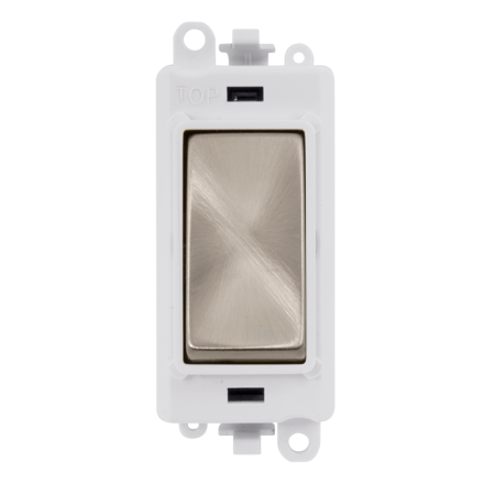 Click Grid Pro GM2001PWBS 1 Way Switch Module White Brushed Stainless
