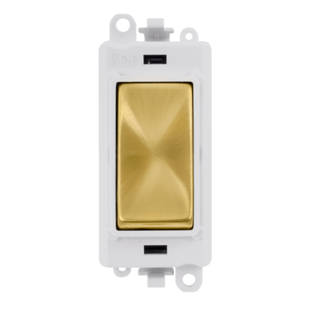 Click Grid Pro GM2001PWSB 1 Way Switch Module White Satin Brass