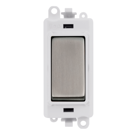 Click Grid Pro GM2001PWSS 1 Way Switch Module White Stainless Steel