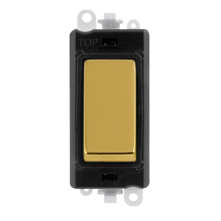 Click Grid Pro GM2004BKBR 2 Way Retractive Switch Module Black Polished Brass