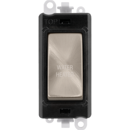 Click Grid Pro GM2018BKBS-WH Double Pole Switch Module Black Brushed Stainless Water Heater