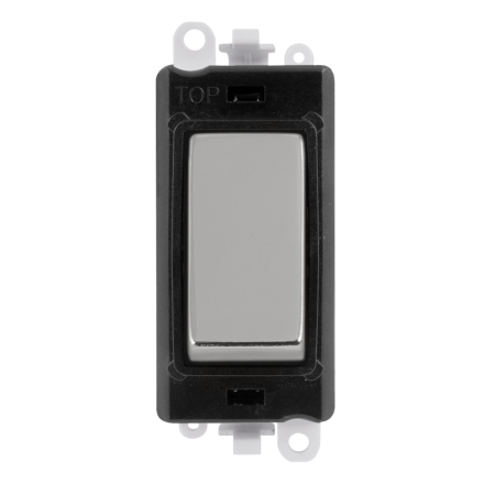 Click Grid Pro GM2018BKCH Double Pole Switch Module Black Polished Chrome