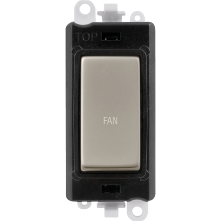 Click Grid Pro GM2018BKPN-FN Double Pole Switch Module Black Pearl Nickel Fan