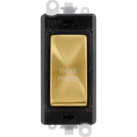 Click Grid Pro GM2018BKSB-FF Double Pole Switch Module Black Satin Brass Fridge Freezer