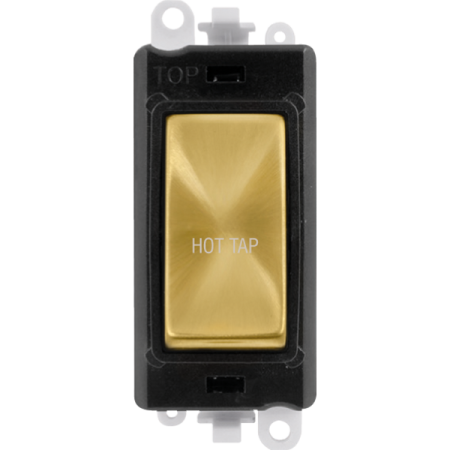 Click Grid Pro GM2018BKSB-HT Double Pole Switch Module Black Satin Brass Hot Tap