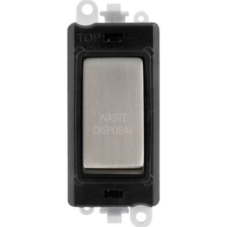 Click Grid Pro GM2018BKSS-WD Double Pole Switch Module Black Stainless Steel Waste Disposal