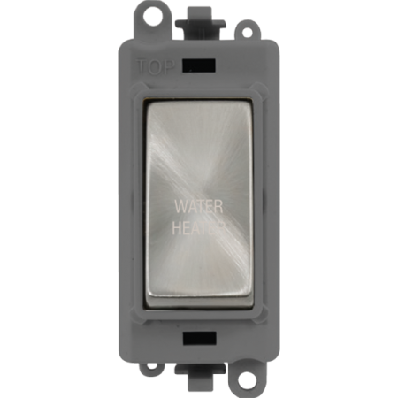 Click Grid Pro GM2018GYSC-WH Double Pole Switch Module Grey Satin Chrome Water Heater