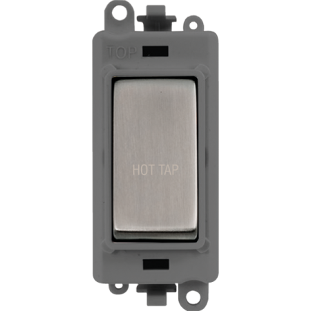 Click Grid Pro GM2018GYSS-HT Double Pole Switch Module Grey Stainless Steel Hot Tap
