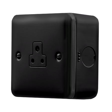Click Metal Clad Pro Matt Black 2A Round Pin Socket Outlet MCP039BK