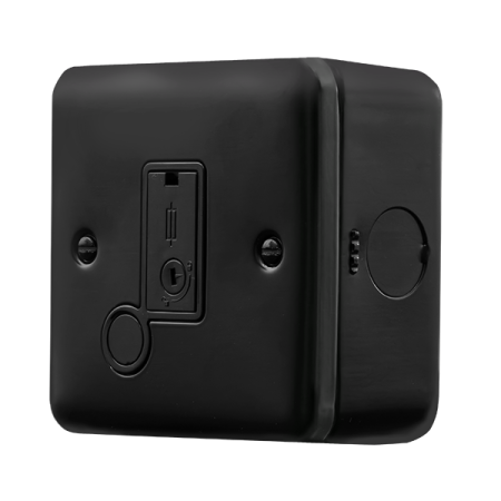 Click Metal Clad Pro Matt Black 3A Fused Connection Unit With Optional Flex Outlet MCP049BK